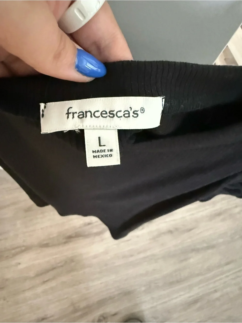 Francesca's Black Ruffle Shoulder Tank - Picture 3 of 3